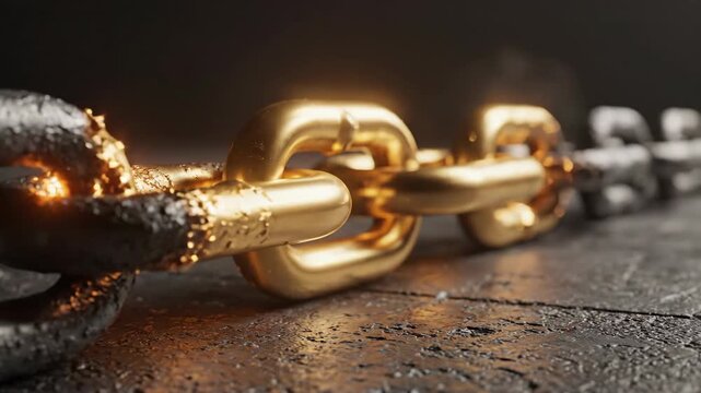 Strong gold link as financial asset, powerful connection demonstrating high yield with significant return from industrial strength