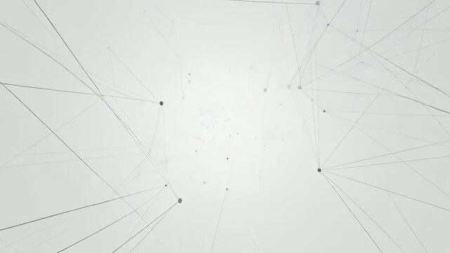 白い空間でつながるノードとラインが描くビジネスワークフロー構造の抽象背景
