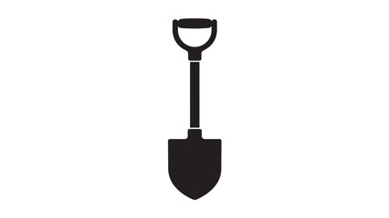Shovel icon with D shaped handle, perfect for gardening, excavation, and outdoor activity illustrations.