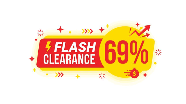 Flash Clearance Sale With 69% Discount Badge