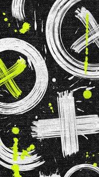 Grunge abstract background with tic-tac-toe symbols