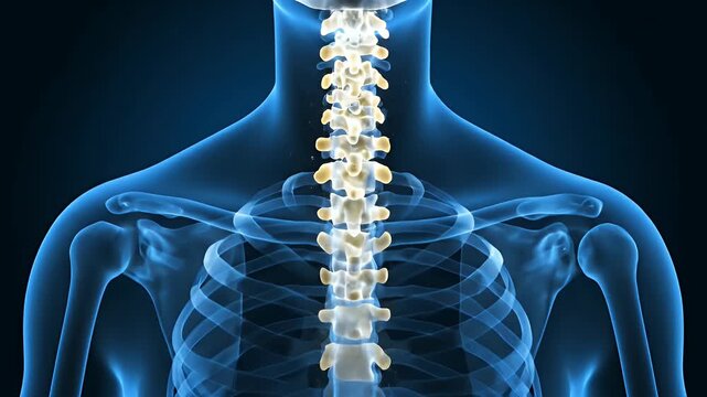 Detailed 3D Medical Animation of Human Spine Anatomy and Structure.