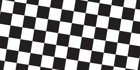 Black and white chess pattern. Checkerboard seamless vector illustration. Abstract checkered checkerboard for game. Grid geometric square shape. Race flag.