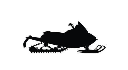 Black snowmobile graphic against a white background a striking silhouette © SAKINA