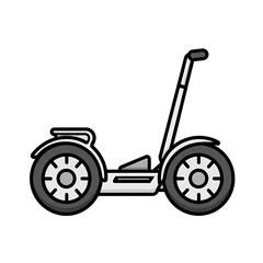Segway illustration in black and white.