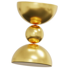 3D Gold Sphere And Dome Vertical Stack