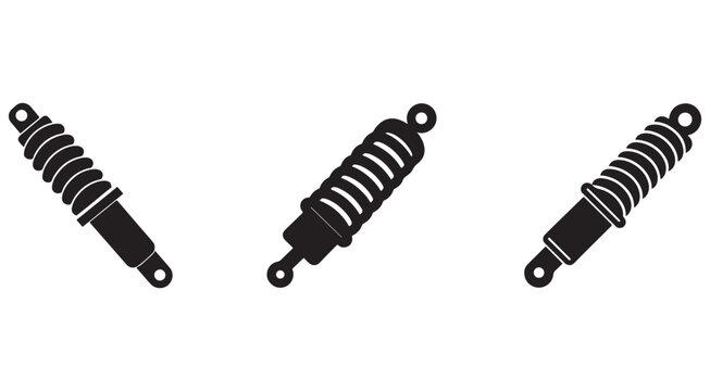 Shock absorbers coil springs suspension system components  automotive parts icons