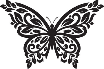Ornamental Butterfly Silhouette