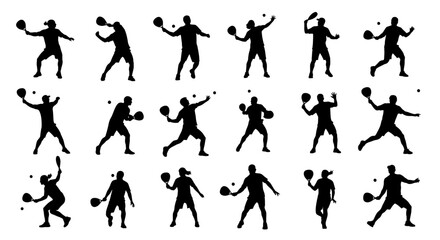 Fototapeta premium vector silhouettes of shot put