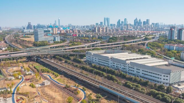 Time-lapse of high-speed trains on Shanghai-Nanjing railway during Spring Festival travel rush in Suzhou, China
