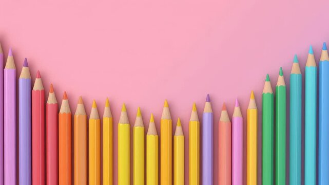 Color pencil pastel gradient diagonal creative art school education stationery rainbow pattern