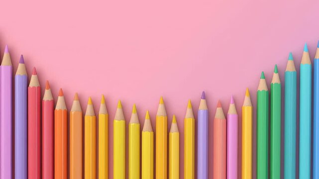 Colorful pencil pastel background creative pattern art supply school stationery rainbow study