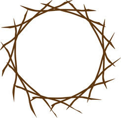 나무 줄기 가시 원형 프레임 © 경애 이