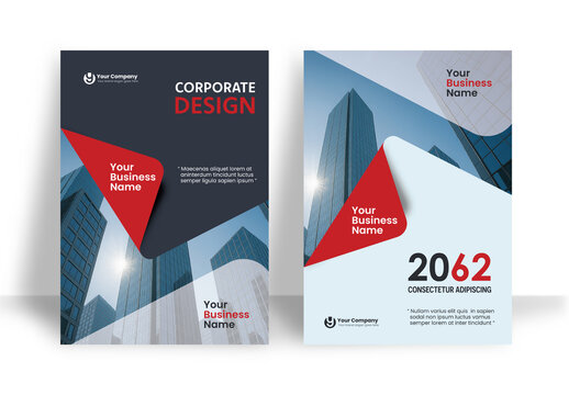 Business Report Cover Template &ndash; Red and Black Geometric Layout (A4)	
