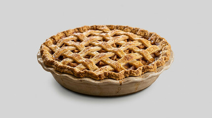 Obraz premium homemade apple pie on white background