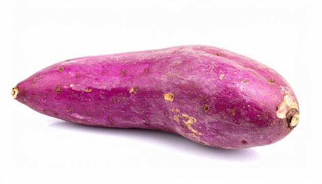 Fresh Whole Purple Sweet Potato Isolated on White Background