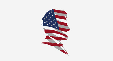 Obraz premium American flag shaped like a bullet.