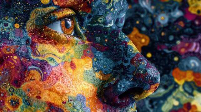 neurodiversity celebration, embracing neurodiversity with colorful abstract art capturing individual perspectives and abilities