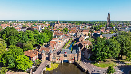 Historic European city with medieval gate