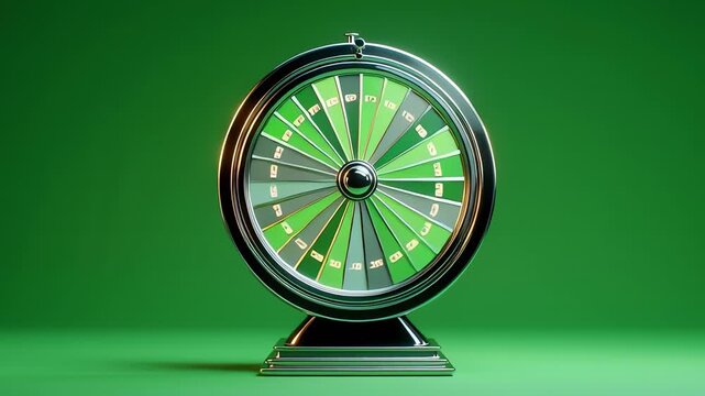 Luck Wheel Spinning on Green Background