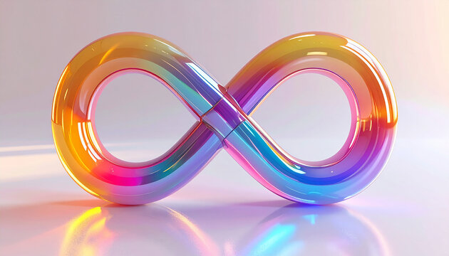 Vibrant rainbow infinity symbol. Autism awareness, World Autism Awareness Day, inclusion, diversity, support