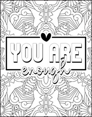 Obraz premium Bible Verse Quote Coloring Page for Adults. Holy Bible Quote Mandala Coloring Page