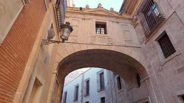 Arco Barchilla on the street of the same name in the historic center of the city of Valencia, Spain.