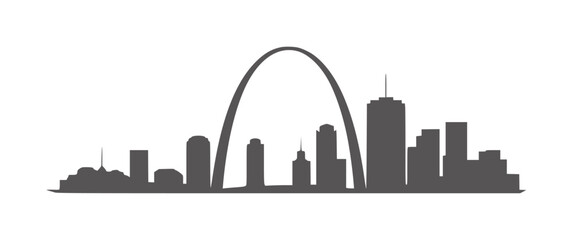 St Louis Gateway Arch and City Skyline Silhouette stlouis gatewayarch © Mehedy