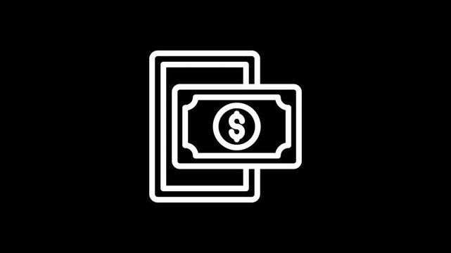 Animated online payment icon 4k motion graphic