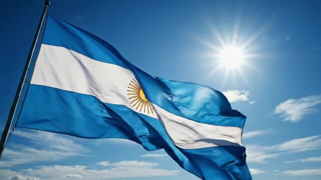 Argentine flag waving freely 12.