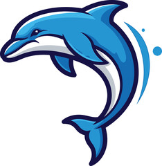 Fototapeta premium dolphin jumping out of water vector illustration