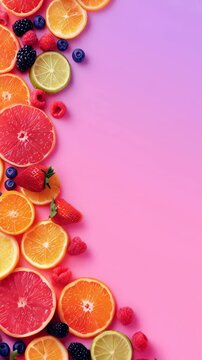 Grapefruit orange lemon lime berry slice citrus fruit pattern colorful vibrant citrus slice