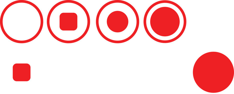 Modern Media Control Buttons Set Play Stop Record Interface Icon Collection