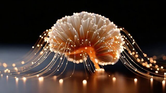 Brain of Innovation: A dynamic illustration depicting the human brain, illuminated with radiating neural pathways. This image captures the essence of thought, creativity, and the power of intellect. 