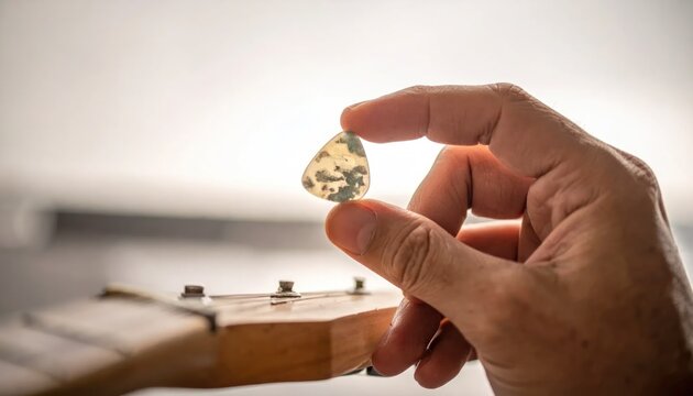 Hand Changing Guitar Tuning Peg Closeup.