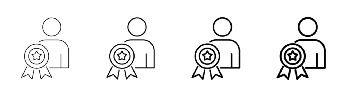 Brand Ambassador and Brand Advocate Profile Icon Line Art Vector illustration editable