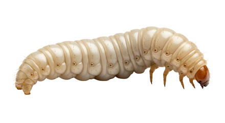 Obraz premium Close up of white caterpillar insect.