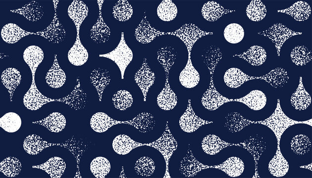 Fluid shapes dynamic seamless pattern, vector molecules endless abstract background, graphic style liquid in motion tiling wallpaper.