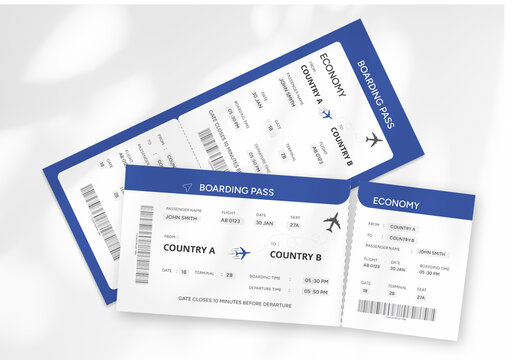 Airline Boarding Pass Ticket Template