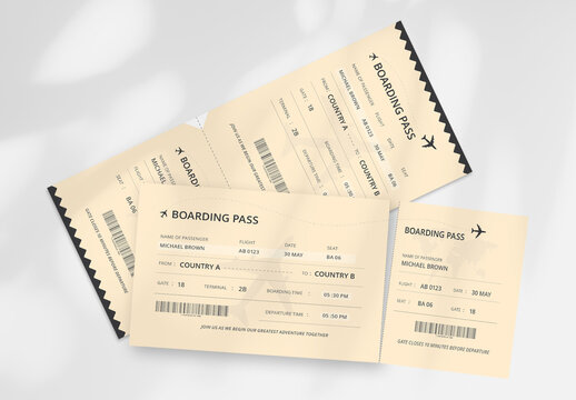 Airline Boarding Pass Ticket Design Layout