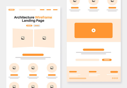 Architecture Wireframe Landing Page UI Kit