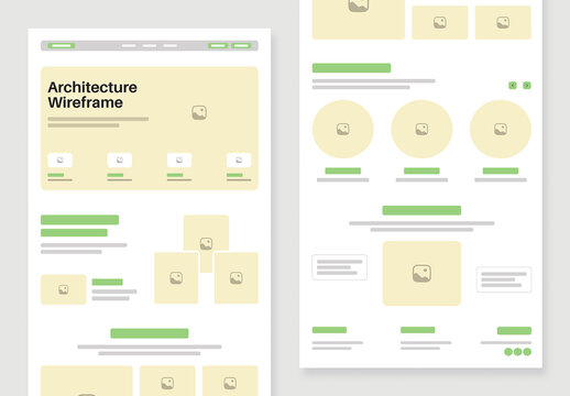 Architecture Portfolio Wireframe Landing Page UI Kit