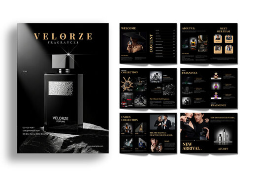 Elegant Fragrances Perfume Product Catalogue Design