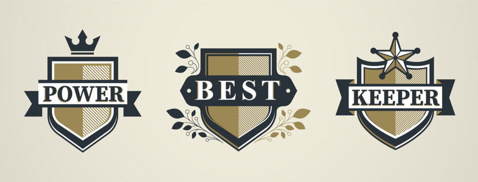 Military style heraldic shield inspired by tactical units set, armed forces and combat readiness, symbolizing strength, discipline and strategic defense.