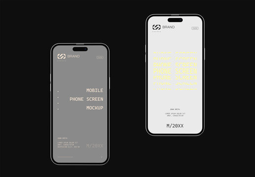 Smartphone Mockup on Dark Background