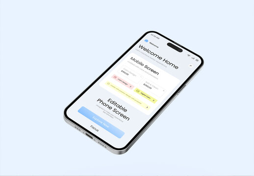Floating Smartphone Mockup for App Showcase
