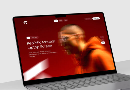 Laptop Computer Desktop Monitor Screen Device Mockup Template