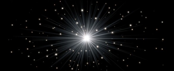 Fototapeta premium silver starburst firework bursts like a sparkling comet illuminating the night with soft smoke