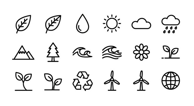 Environmental and nature icons set
