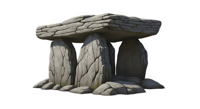 Ancient Dolmen Megalithic Stone Structure with Upright Columns.